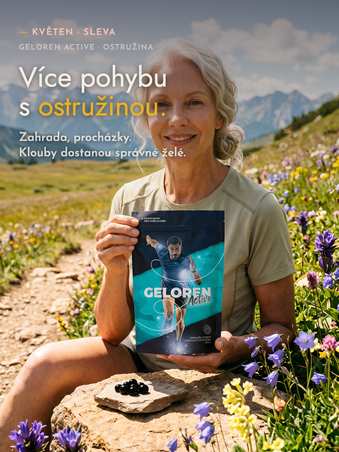 Geloren Active ostružina 400 g, 90 želé tablet